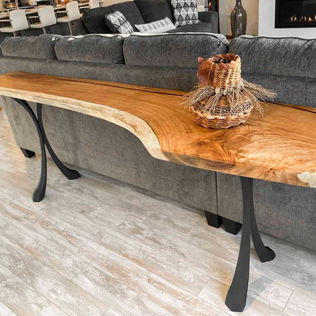 Metal Console Table Legs - 209 Xeni - 15W, 28H inch - Set of 2 pcs metal table legs dining table side table legs counter table console table sofa table legs iron table legs live edge table legs modern desk entryway table flowyline design round counter height table bar table