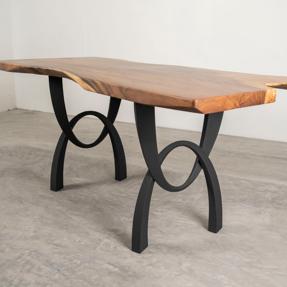 Metal Table Legs - 444 Uta - 20W, 28H inch - Set of 2 pcs metal table legs legs flowyline design outdoor furniture kitchen table handmade furniture modern desk office desk industrial & rustic style heavy duty