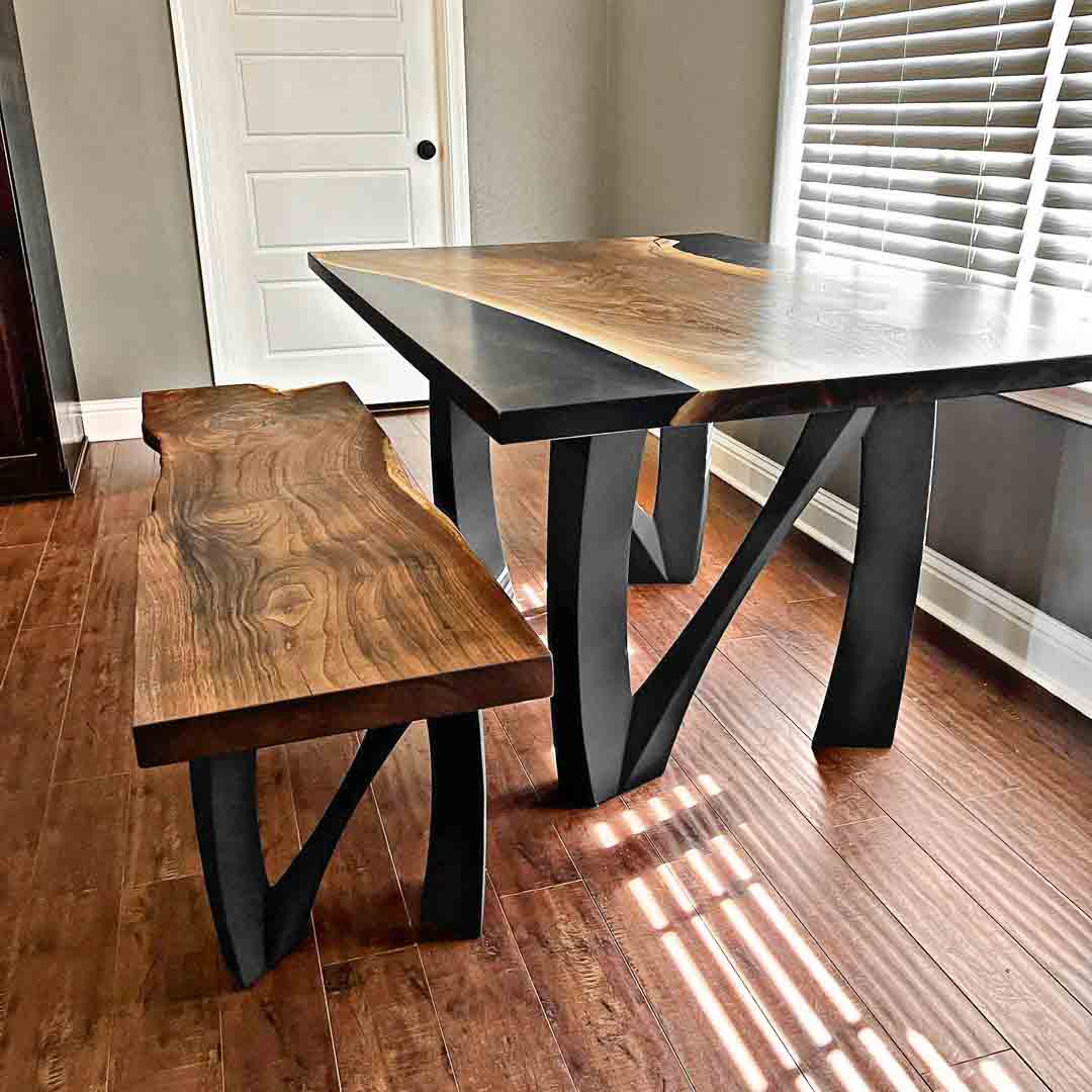 Metal Table Legs - 407 Norah - 24W, 28H inch - Set of 2 pcs metal table legs steel table legs modern coffee table kitchen and dining flowyline design outdoor furniture woodwork dining table handmade furniture rustic dining table reclaimed table industrial & rustic style heavy duty