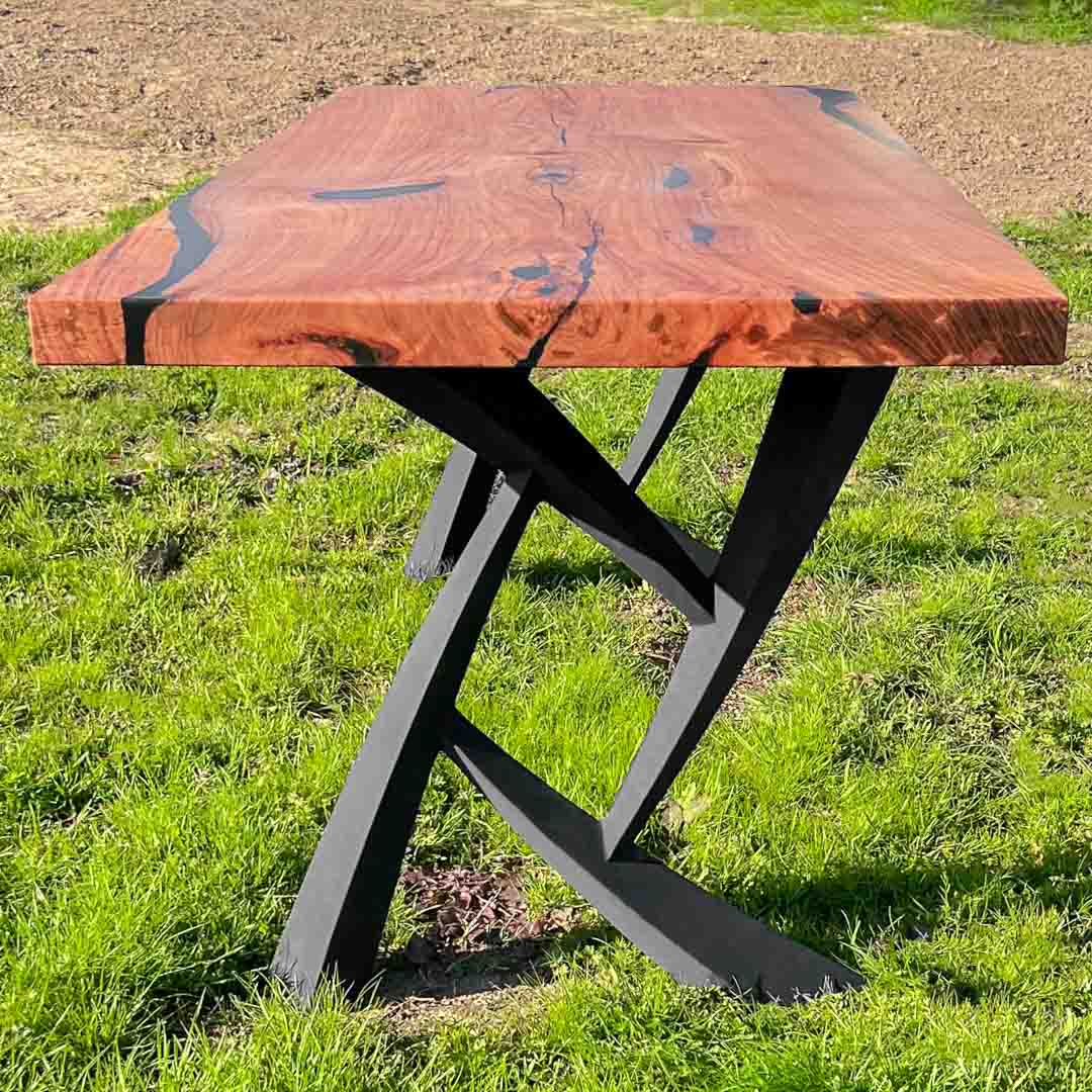 Metal Table Legs - 411 Draco - 25W, 28H inch - Set of 2 pcs metal table legs steel furniture dining table flowyline design steel table base handmade furniture farmhouse dining cast iron entryway table industrial & rustic style heavy duty flowyline design