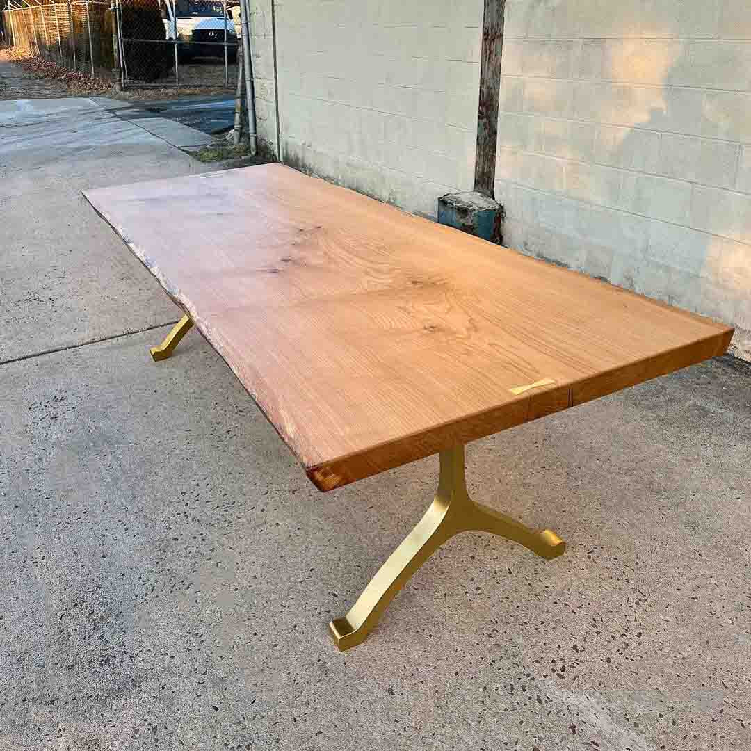 Gold Brass Table Legs - 430 Wishbone - 28W, 28H inch - Set of 2 pcs metal table legs furniture brass table dining table steel kitchen and dining flowyline design handmade furniture modern desk industrial & rustic style heavy duty sofa table legs