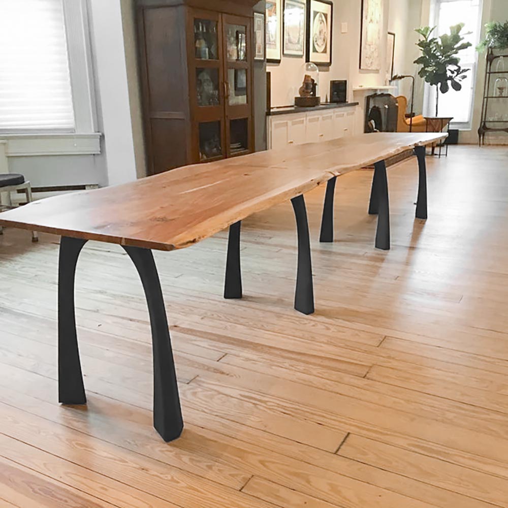 Metal Table Legs 419 Nura 28"H Set of 2 pcs metal table legs wood desk steel table legs kitchen and dining pipe legs entryway table live edge slab farmhouse furniture desk legs flowyline design industrial & rustic style heavy duty flowyline design