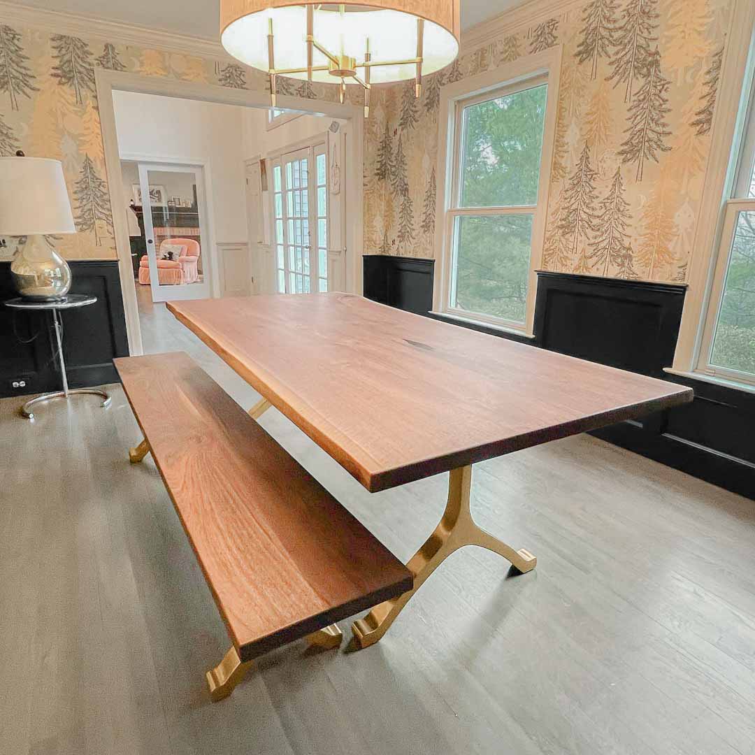 Gold Brass Table Legs - 430 Wishbone - 28W, 28H inch - Set of 2 pcs metal table legs furniture brass table dining table steel kitchen and dining flowyline design handmade furniture modern desk industrial & rustic style heavy duty sofa table legs