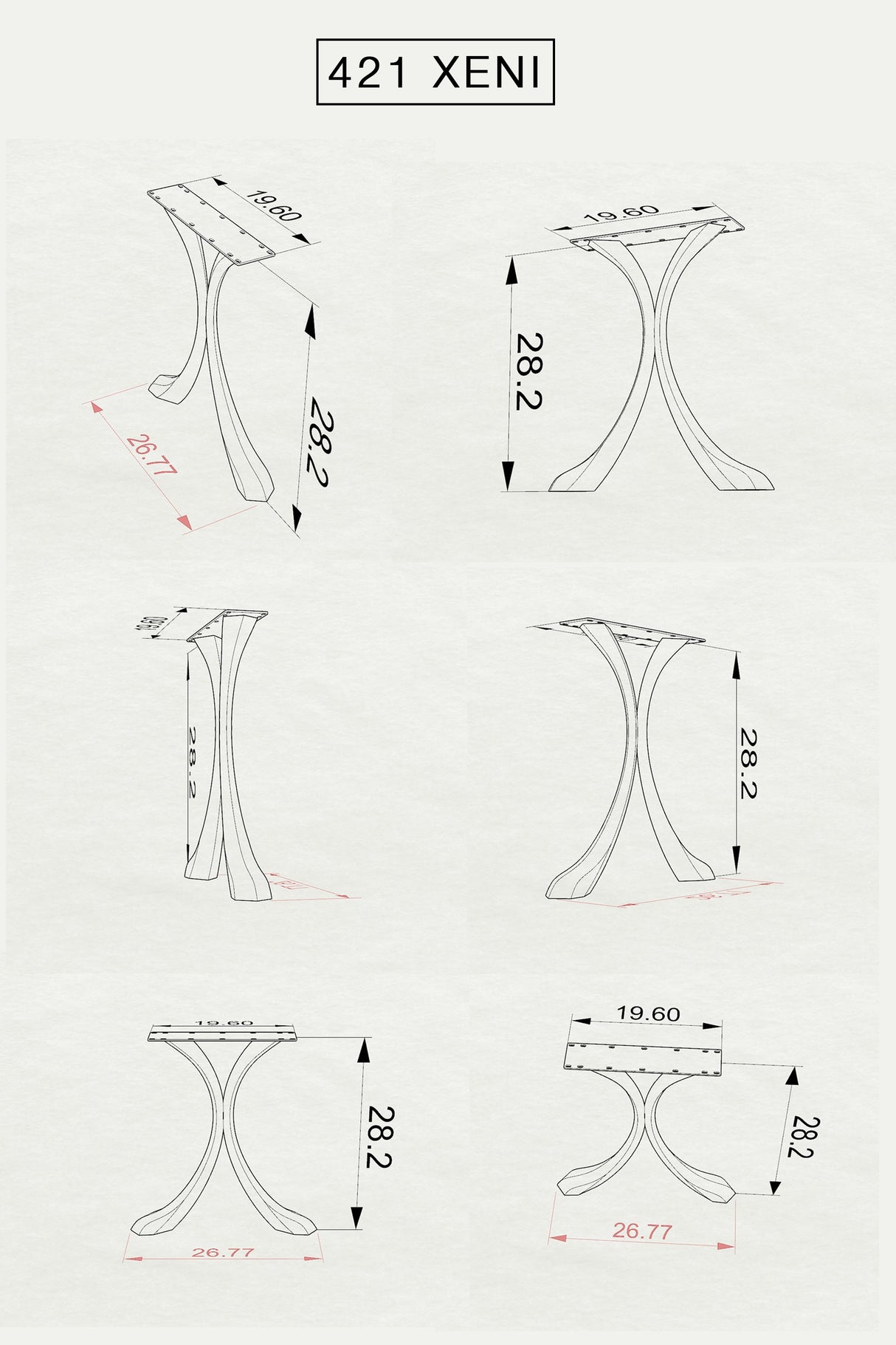 Furniture Legs 421 Xeni 28H Metal with X-sharp Dining Table Legs metal table legs furniture round dining table wood desk dine table flowyline design kitchen table side table mid century modern handmade furniture entryway table industrial & rustic style heavy duty flowyline design