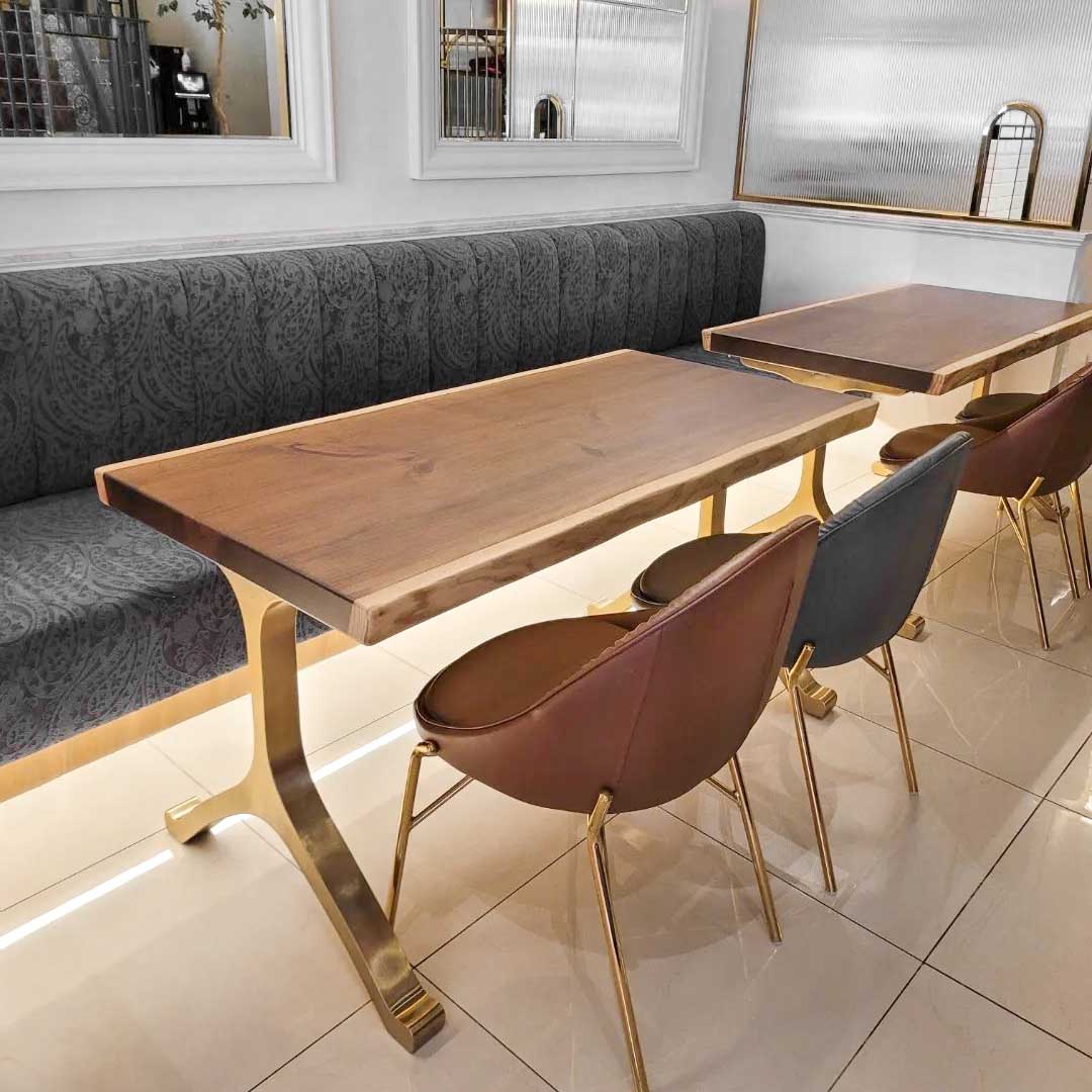 Gold Brass Table Legs - 430 Wishbone - 28W, 28H inch - Set of 2 pcs metal table legs furniture brass table dining table steel kitchen and dining flowyline design handmade furniture modern desk industrial & rustic style heavy duty sofa table legs