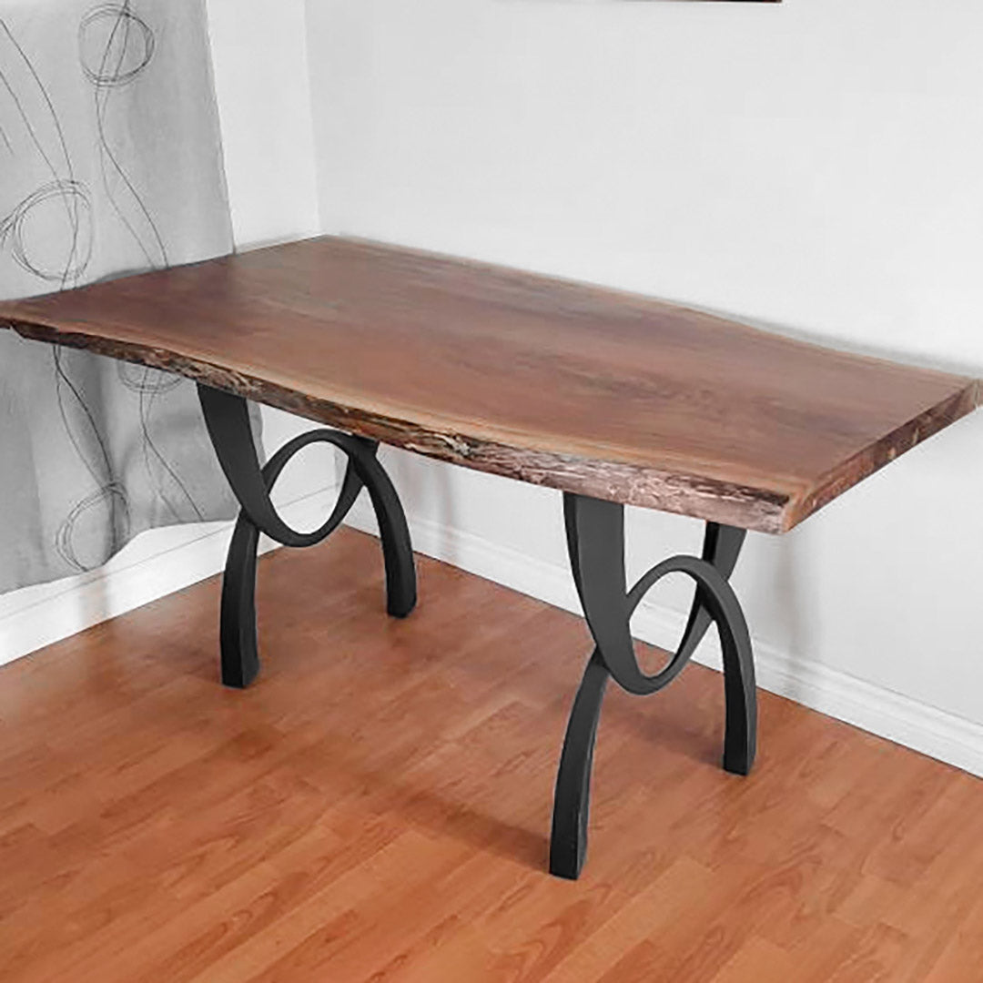 Metal Table Legs - 444 Uta - 20W, 28H inch - Set of 2 pcs metal table legs legs flowyline design outdoor furniture kitchen table handmade furniture modern desk office desk industrial & rustic style heavy duty