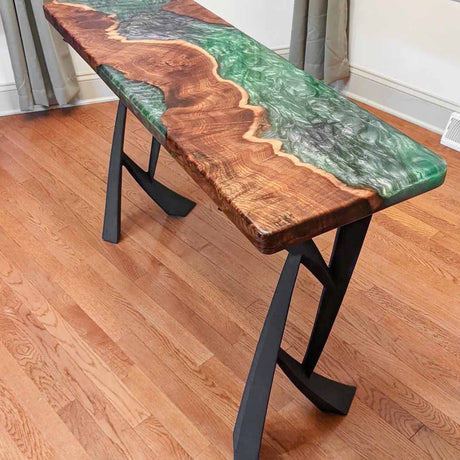 Metal Console Table Legs - 203 Draco - 14W, 28H inch - Set of 2 pcs metal table legs coffee table counter table console table dining table side table mid century modern Wood Console Table NarrowLive Edge entryway table console table narrow diy round counter height table bar table