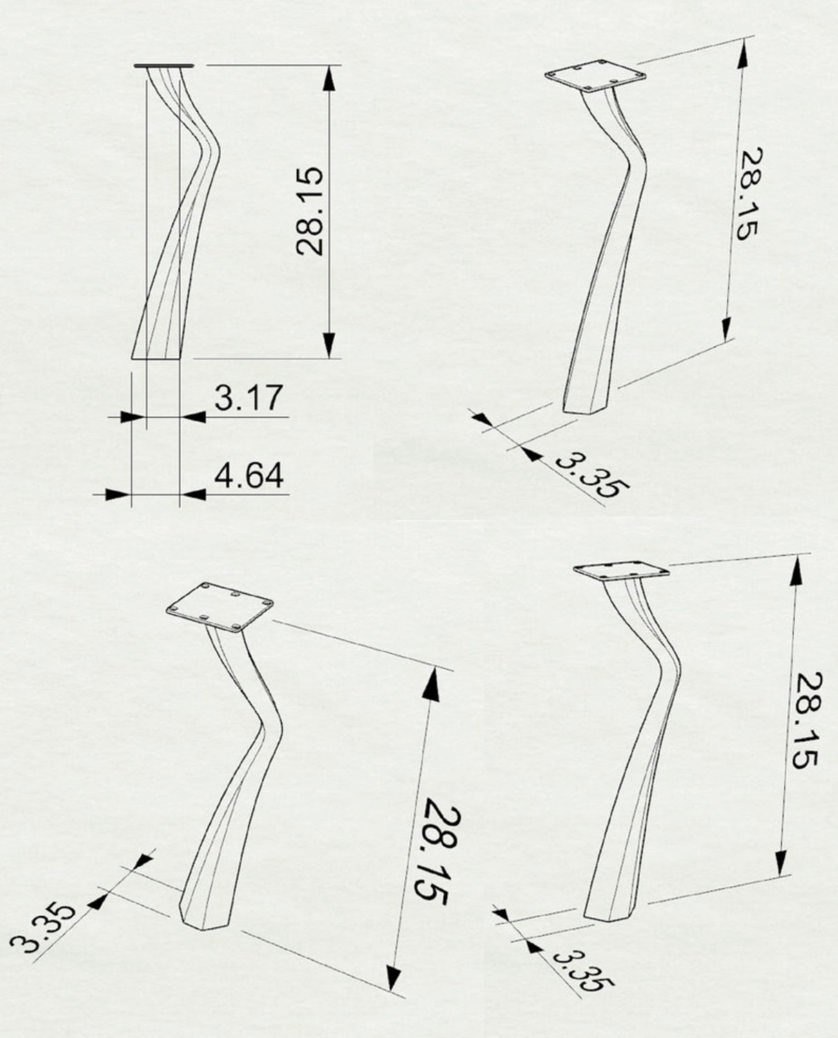 Metal Table Legs - 503 Seung - 3W, 28H inch - Set of 4 pcs metal table legs furniture round dining table outdoor furniture woodwork handmade furniture live edge table legs wood table legs industrial & rustic style heavy duty