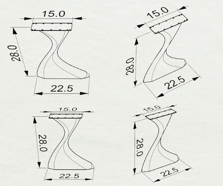 Metal Table Legs - 415 Botas - 22W, 28H inch - Set of 2 pcs round dining table desk legs woodwork steel table base handmade furniture iron table legs live edge hallway table wood table legs epoxy modern desk industrial & rustic style heavy duty