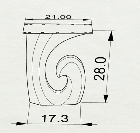 Metal Table Legs - 406 Luma - 17W, 28H inch - Set of 2 pcs metal table legs furniture dining table iron table legs hallway table sofa live edge table legs flowyline design industrial & rustic style heavy duty flowyline design