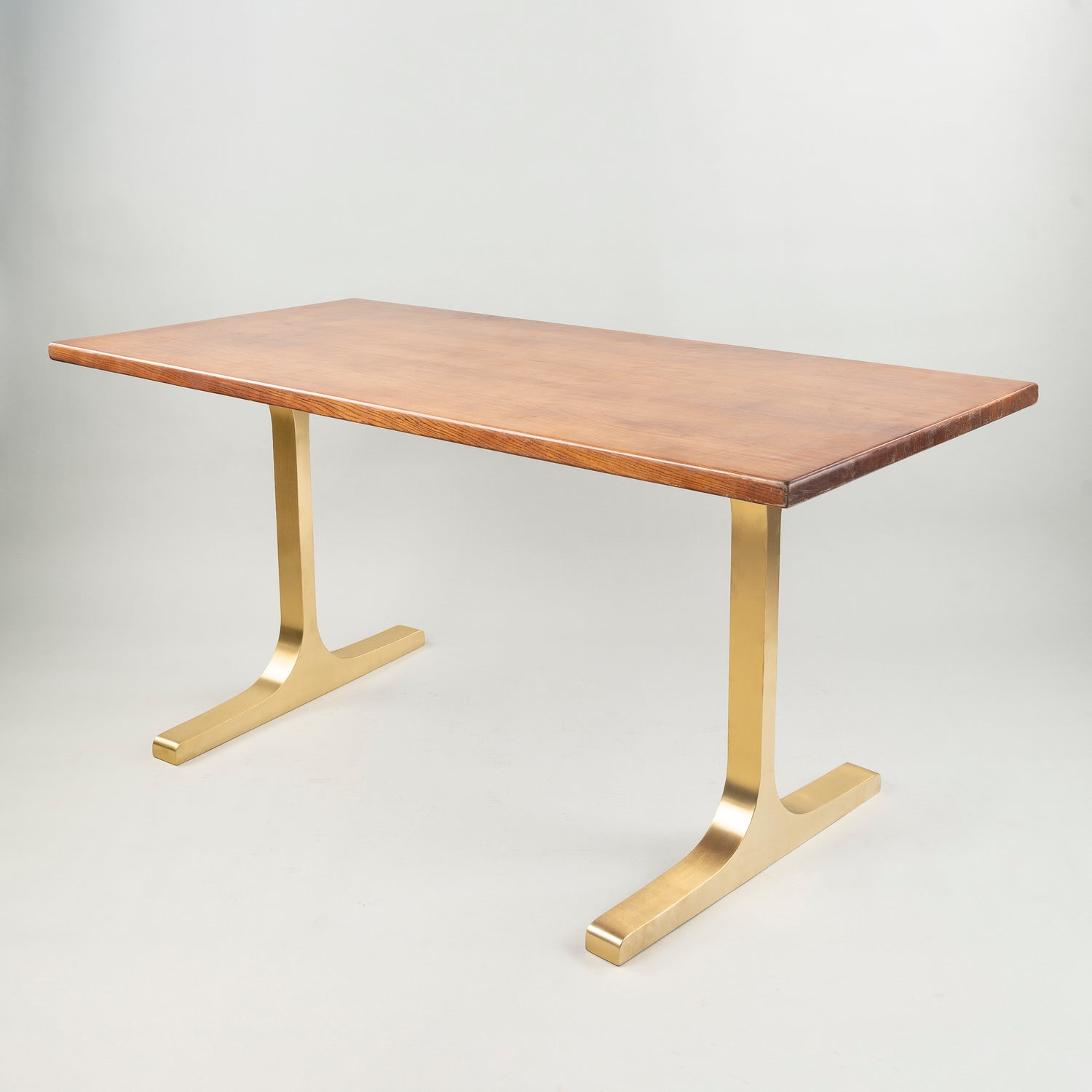 Gold Brass Table Legs - 431 Wineglass - 27W, 28H inch - Set of 2 pcs metal table legs desk legs flowyline design kitchen table dining table furniture standing desk legs modern desk office industrial & rustic style heavy duty