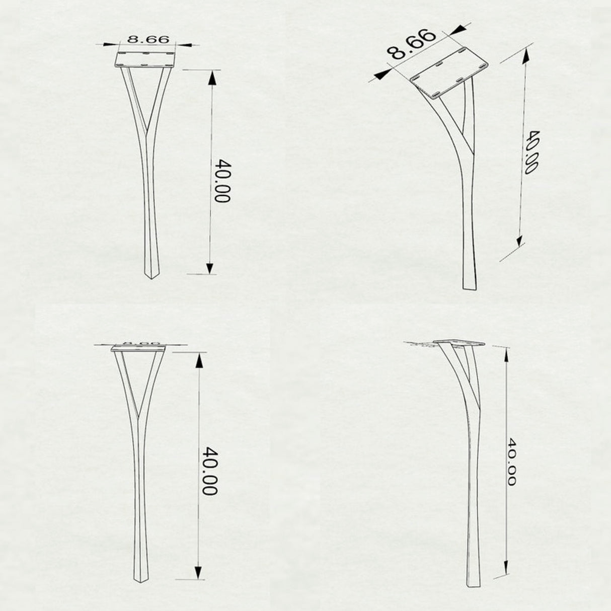 Metal Counter & Bar Table Legs - Faras - 34H, 40H inch - Set of 4 pcs metal table legs console table side counter table handmade furniture trapezoid table legs cross square glass table base trestleround counter height table bar table