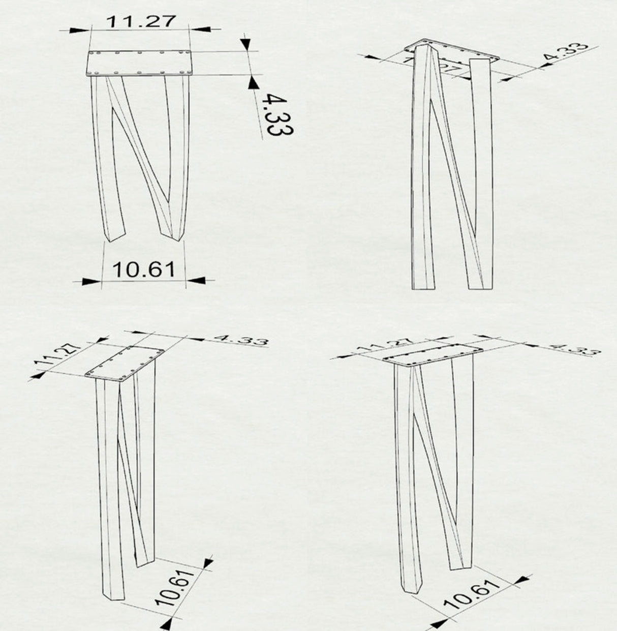 Metal Console Table Legs - 210 Norah - 10W, 28H inch - Set of 2 pcs metal table legs desk counter table side table Narrow Console Table handmade furniture counter height pipe counter base console table legs hallway table console table narrow round counter height table bar table