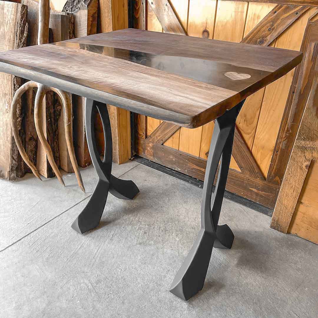 Metal Console Table Legs - 207 Curva - 16W, 28H inch - Set of 2 pcs metal table legs console table legs Furniture Legs counter table side table legs handmade furniture media console Wood entryway table flowyline design round counter height table