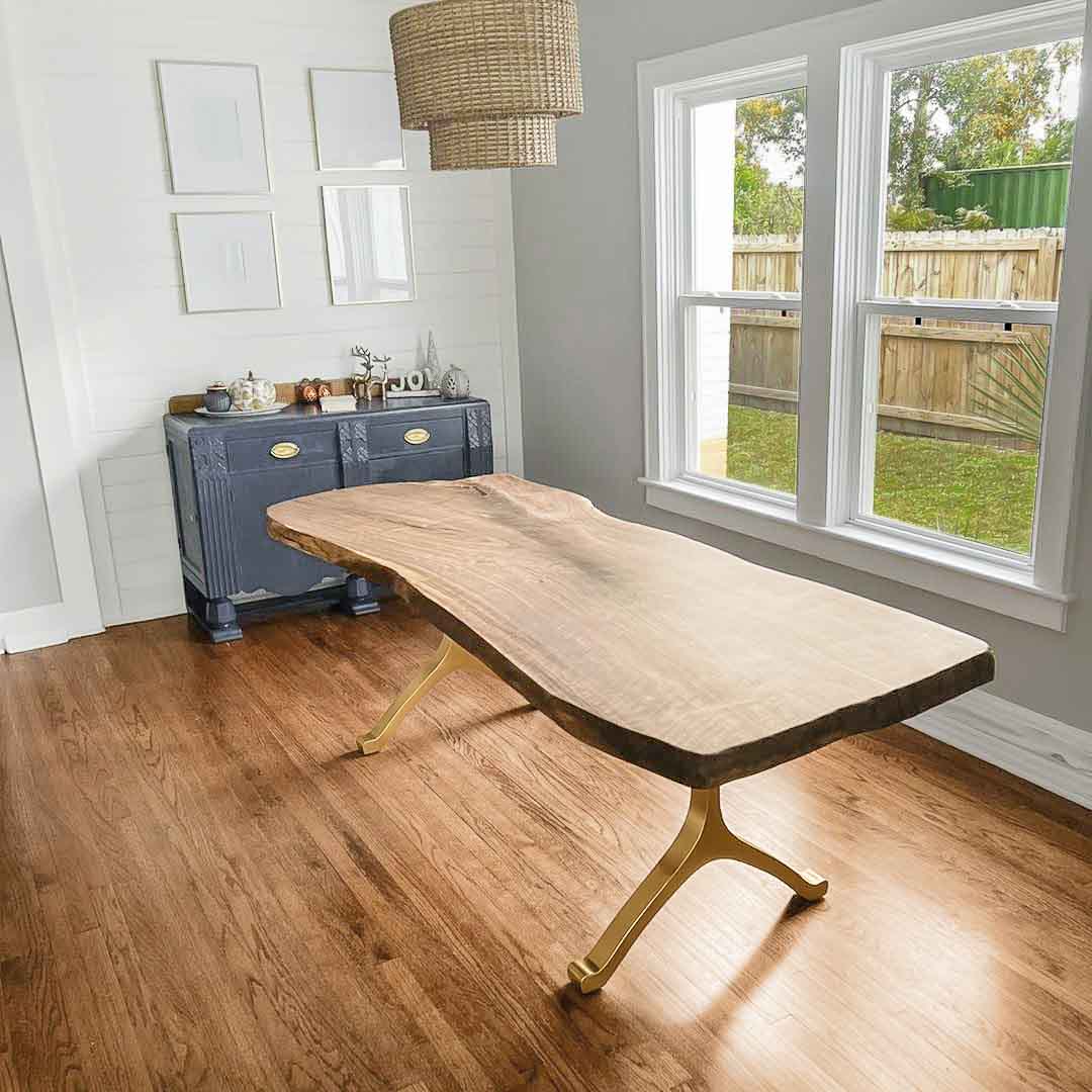 Gold Brass Table Legs - 430 Wishbone - 28W, 28H inch - Set of 2 pcs metal table legs furniture brass table dining table steel kitchen and dining flowyline design handmade furniture modern desk industrial & rustic style heavy duty sofa table legs