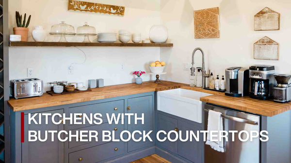 kitchens with butcher block countertops