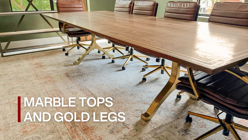 Marble Tables with Gold Legs