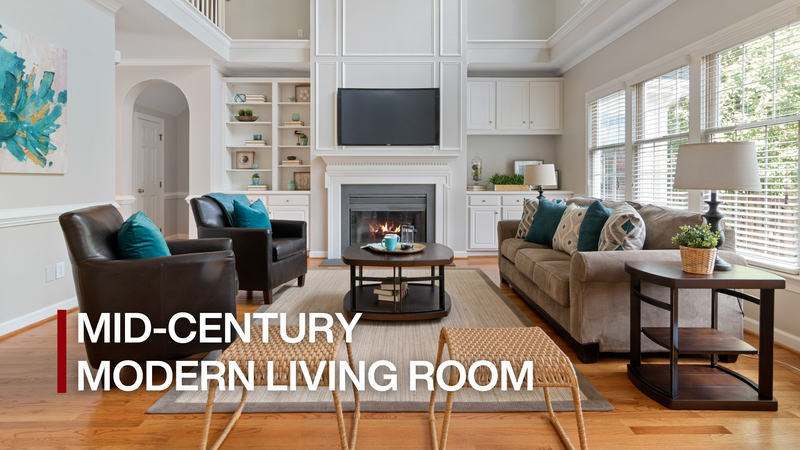 Mid Century Modern Living Room Ideas with Metal Legs