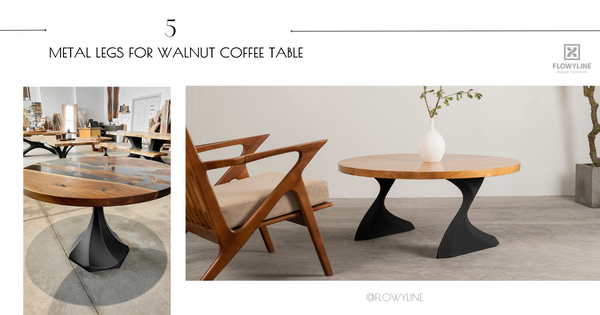 5 Metal Legs for Walnut Coffee Table