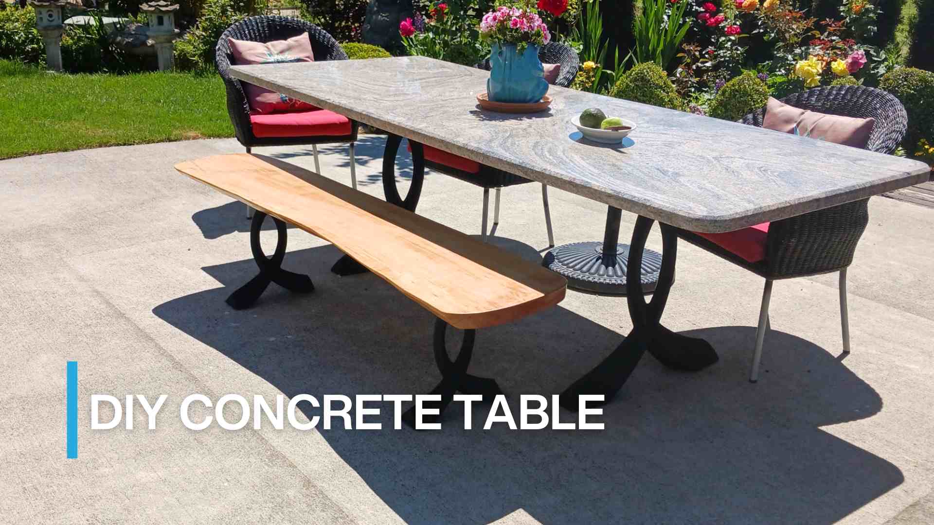 How to Make a Simple Outdoor Concrete Table Base?