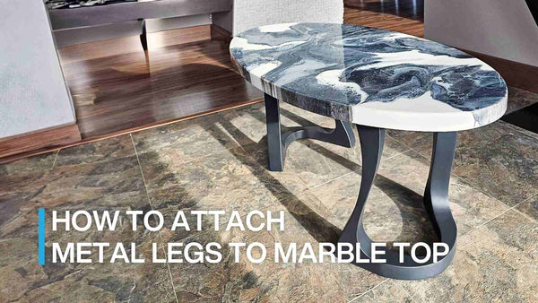 how to attach metal legs to marble top