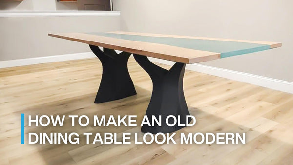 how to make an old dining table look modern