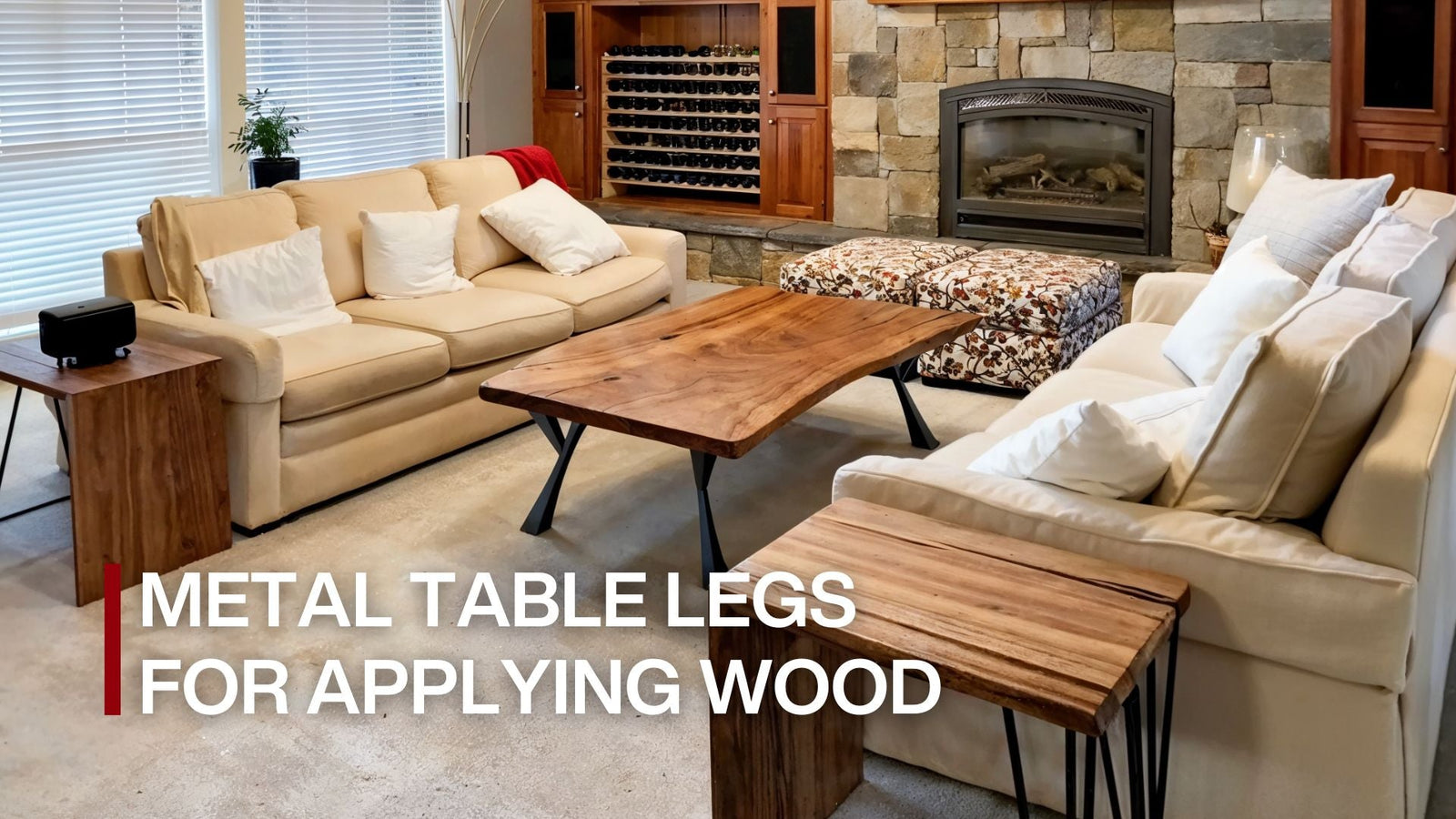 Metal table legs for applying wood