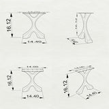 Coffee Table Legs 16.1" H Metal X-Shaped Furniture - 120 Xavier