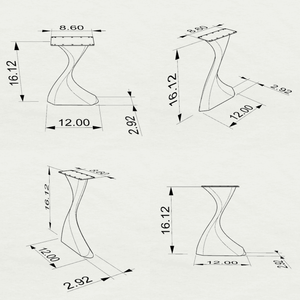 Bench Legs 122 Botas - 16H inch - Set of 2 pcs of FlowyLine Design Coffee Table Base for DIY furniture dining home decor epoxy woodworktable legs steel table bench legs coffee table farmhouse outdoor furniture metal coffee table woodwork industrial narrow wood bench bench for entryway x bench legs