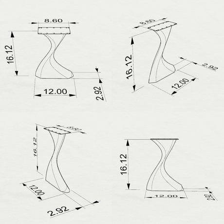 Bench Legs 122 Botas - 16H inch - Set of 2 pcs of FlowyLine Design Coffee Table Base for DIY furniture dining home decor epoxy woodworktable legs steel table bench legs coffee table farmhouse outdoor furniture metal coffee table woodwork industrial narrow wood bench bench for entryway x bench legs