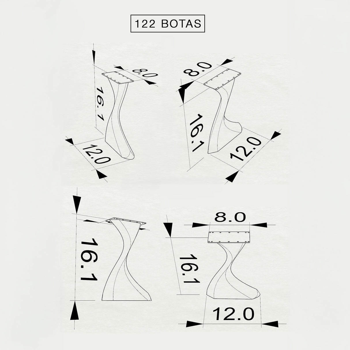 Bench Legs 122 Botas - 16H inch - Set of 2 pcs of FlowyLine Design Coffee Table Base for DIY furniture dining home decor epoxy woodworktable legs steel table bench legs coffee table farmhouse outdoor furniture metal coffee table woodwork industrial narrow wood bench bench for entryway x bench legs