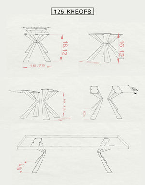Bench Legs 125 Kheops 16H Modern Metal Furniture Flowyline Design Coffee Table Base for DIY furniture dining home decor epoxy woodworkcoffee table legs furniture legs steel modern coffee table dining bench outdoor bench metal coffee table handmade home decor handmade furniture bench for entryway upholstered
