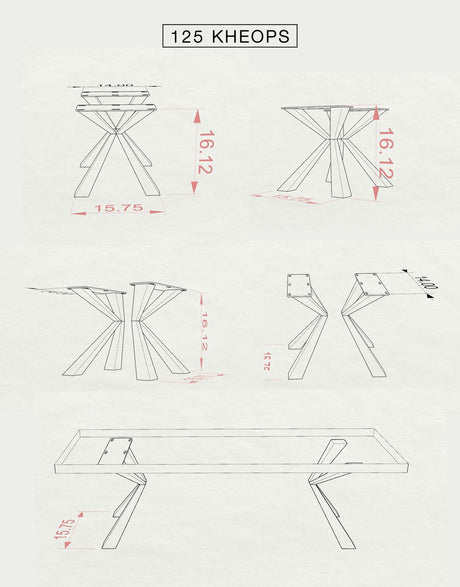 Bench Legs 125 Kheops 16H Modern Metal Furniture Flowyline Design Coffee Table Base for DIY furniture dining home decor epoxy woodworkcoffee table legs furniture legs steel modern coffee table dining bench outdoor bench metal coffee table handmade home decor handmade furniture bench for entryway upholstered