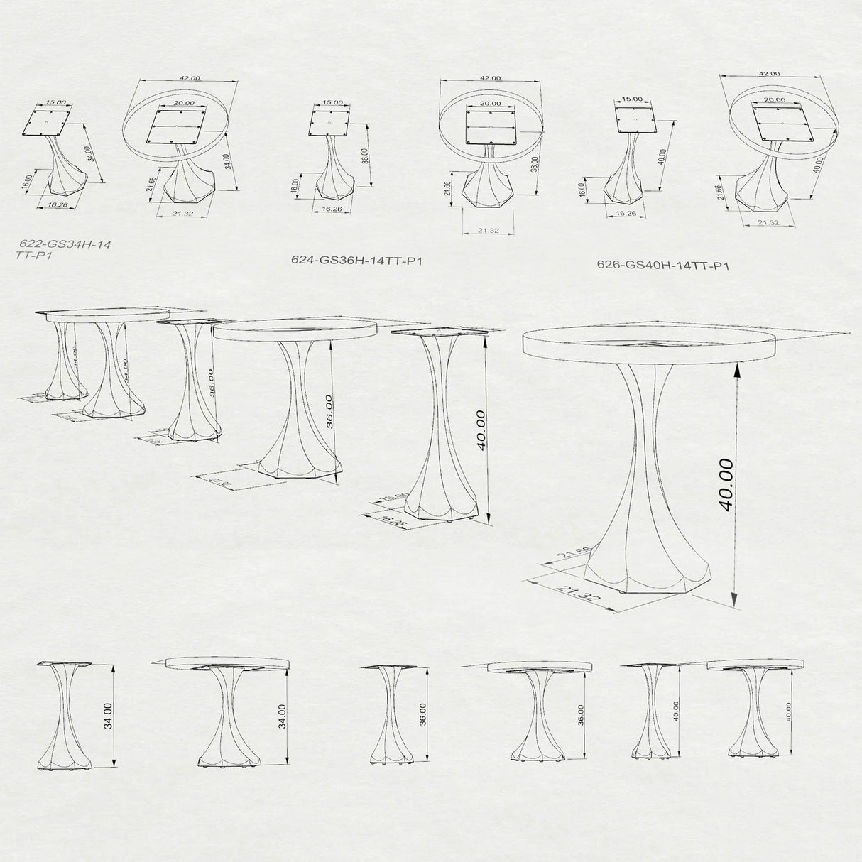 321 Lithe 28" Tulip Metal Furniture Design - Large