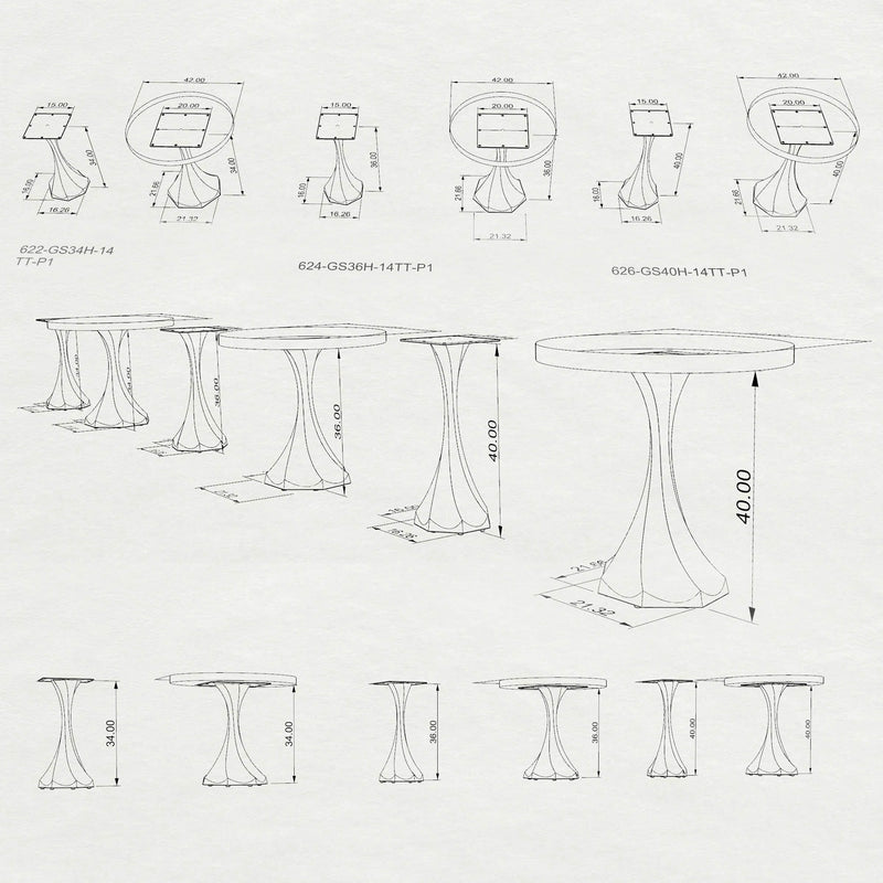 321 Lithe 28" Tulip Metal Furniture Design - Large