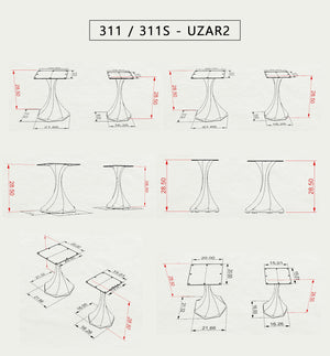 Table Base 311S Lithe 28H Tulip Legs - Heavy Duty; coffee table base; coffee table base only; wood coffee table base; coffee table base ideas;