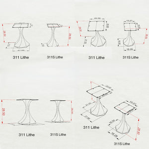 Black Metal Table Base 311S Lithe 28.5" H – Mid-Century modern tulip-inspired pedestal base handcrafted from heavy-duty steel in matte black. This minimalist metal dining base features a compact square silhouette and a unique hollow design for gravel-filling to maximize stability and a sturdy foundation (1,000 lbs capacity; 16.3"L x 16"W). A premium DIY steel table base and modern furniture foundation engineered with a 15" x 15" pre-drilled mounting plate to support a heavy live-edge tabletop, marble slab, 