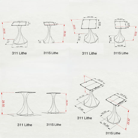 Black Metal Table Base 311S Lithe 28.5" H – Mid-Century modern tulip-inspired pedestal base handcrafted from heavy-duty steel in matte black. This minimalist metal dining base features a compact square silhouette and a unique hollow design for gravel-filling to maximize stability and a sturdy foundation (1,000 lbs capacity; 16.3"L x 16"W). A premium DIY steel table base and modern furniture foundation engineered with a 15" x 15" pre-drilled mounting plate to support a heavy live-edge tabletop, marble slab, 