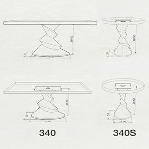 Metal Table Base 340 | 340S Horix 28.5" H – dynamic forward-leaning pedestal base in matte black powder-coated steel. This heavy-duty sculptural metal base provides an oval sturdy foundation (1,000 lbs capacity) in two sizes: Model 340 (16"x16") and Model 340S (34"x18"). A premium DIY steel table base engineered for a heavy live-edge tabletop, marble slab, or wood top.