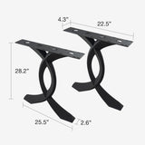 Black metal table legs showing precision-welded joints and durable powder-coated finish for table leg construction