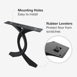 Metal table legs with pre-drilled mounting plate for easy DIY installation on wood, glass, or stone tabletops