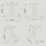 Metal table legs with pre-drilled mounting plate for easy DIY installation on wood, glass, or stone tabletops