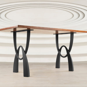 Metal Table Legs - 444 Uta - 20W, 28H inch - Set of 2 pcs metal table legs legs flowyline design outdoor furniture kitchen table handmade furniture modern desk office desk industrial & rustic style heavy duty