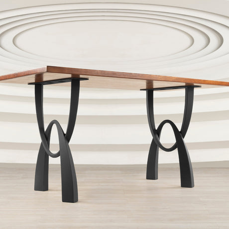 Metal Table Legs - 444 Uta - 20W, 28H inch - Set of 2 pcs metal table legs legs flowyline design outdoor furniture kitchen table handmade furniture modern desk office desk industrial & rustic style heavy duty