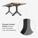 Metal Bench Base 101 Wishbone 16.3" H – Mid-Century modern Y-shaped table base set (2 pieces) handcrafted from heavy-duty powder-coated steel in matte black. This industrial metal bench base features a unique sculpted Y-form and a sturdy foundation (500 lbs capacity; 14.5"L). A premium DIY steel bench base and low furniture foundation specifically engineered to support a heavy live-edge tabletop, wood bench top, or entryway seat.