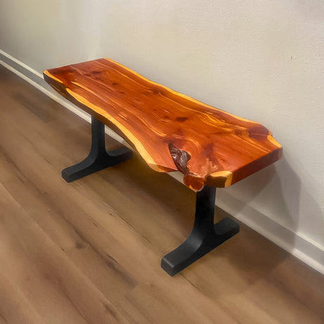 bench legs 102 wineglass 16" H black metal legs for modern benches