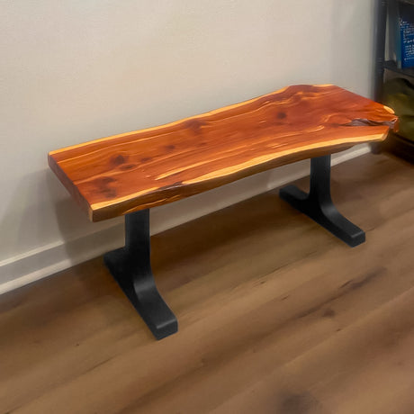 bench legs 102 wineglass 16" H black metal legs for modern benches