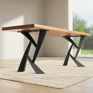 heavy duty black bench legs 107 Draco for garden or patio seating