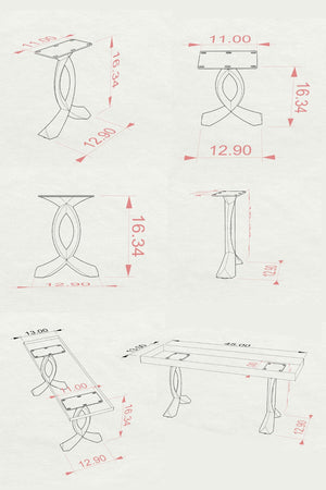 Bench Legs 108 Curva for Modern Wooden Tabletop bench legs metal bench legs bench legs metal work bench legs 3d