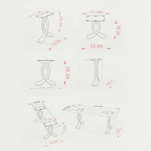 Bench Legs 108 Curva for Modern Wooden Tabletop bench legs metal bench legs bench legs metal work bench legs 3d